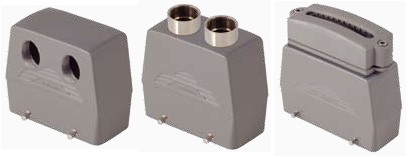 Capots avec sortie double, ou presse &eacute;toupe pour c&acirc;ble plat